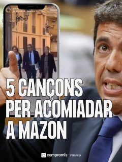 5 cançons amb les que acomiadar a Mazón:  1. Camals mullats - La Gossa Sorda
2. Es una lata trabajar - Hotel Glam Edition
3. Lladres de sobretaula - La Raíz, Malifeta i ZOO
4. Ese hombre - Rocío Jurado
5. La Perla - Rosalía  I tu, quina triaries?  #MazónDimissió #Mazón #Valencia #vlc